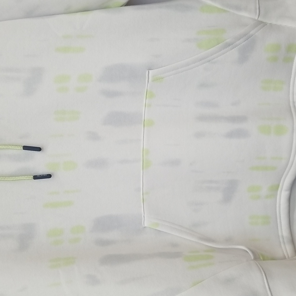 NWT Peloton Size M White Hoodie with Green Accents - Picture 2 of 8